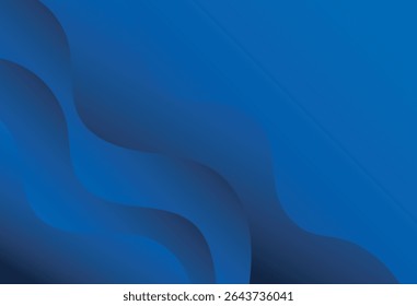 Fundo abstrato com efeito de corte de papel em camadas em negrito tons azuis. Contornos ondulados e gradientes suaves criam profundidade e movimento, ideais para temas de design moderno, apresentações e cenários criativos.