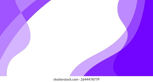 Abstract background with layered, vibrant purple and white curves