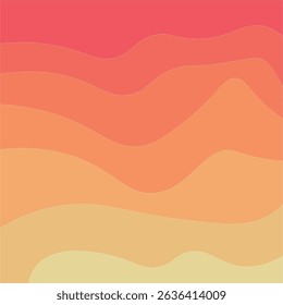 Abstract background with layered wavy lines in shades of orange, coral, and peach.