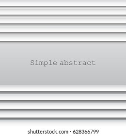 Abstract background of layers of horizontal paper lines isolated over light background