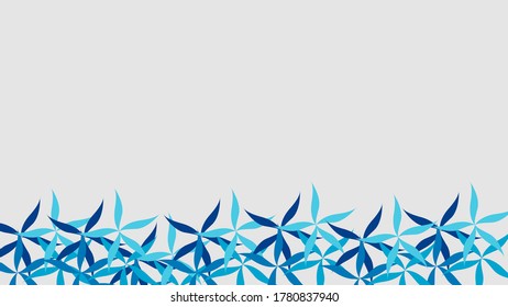 abstract background with a leaf or flower motif below in blue as a symbol of calm