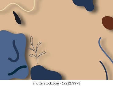 Fondo abstracto con forma de círculo de línea hoja