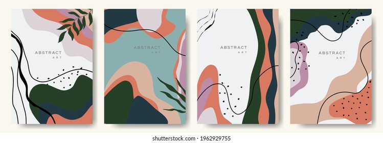 Abstract background with leaf pattern and various shapes set up. Ideal for cover, poster, business card, flyer, brochure,magazine first page,social media and other.vector illustration
