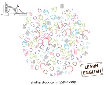 abstract background. Learn English 