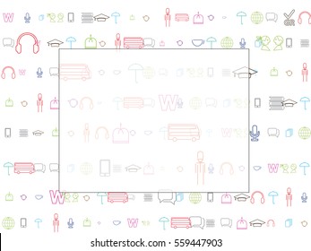 abstract background. Learn English cloud. language training school. for trendy designs. Vector icons and elements.
