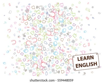 abstract background. Learn English. learn english design, vector illustration