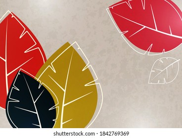 Abstract background with leaves. Advertising poster, flyer, cover or web banner. Template for design sale, discounts. Vector illustration
