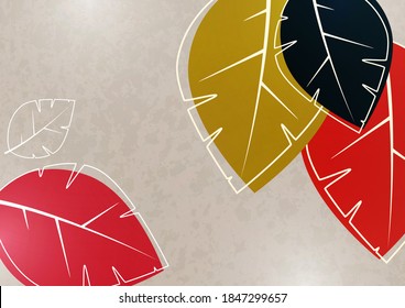 Abstract background with leaves. Advertising poster, flyer, cover or web banner. Template for design sale, discounts. Vector illustration