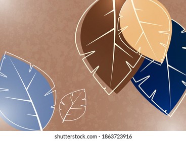 Abstract background with leaves. Advertising poster, flyer, cover or web banner. Template for design sale, discounts. Vector illustration