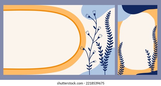 Abstract background leaves branch beige color nature drawing vector
Horizontal Story template 