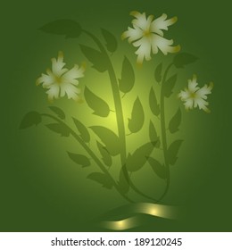 abstract background with leaves and flowers
