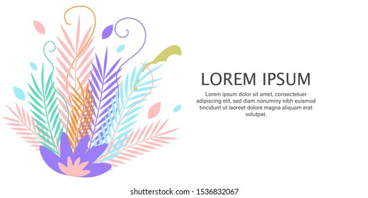 Abstract background leaves illustration of vector color cover design