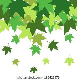 abstract background with leaves of maple, vector illustration