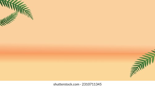 abstract background and leaves on the side with empty space for your product