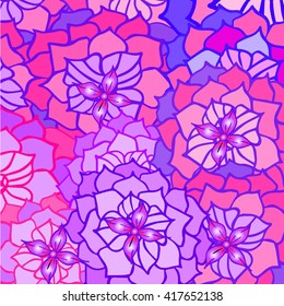 Abstract background of leaves and petals of the flower patterned