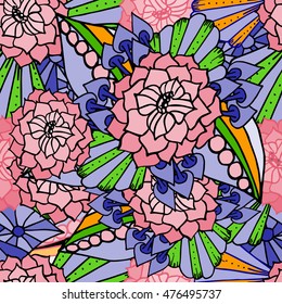 Abstract background of leaves and petals of the flower patterned