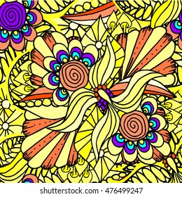 Abstract background of leaves and petals of the flower patterned