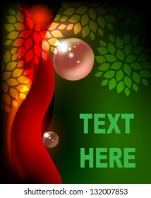 Abstract background with leaves and place for text