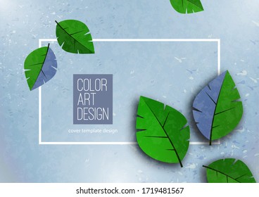 Fondo abstracto con hojas y espacio para texto. Cartel publicitario, volante, portada o banner web. Plantilla para la venta de diseño, descuentos. Ilustración del vector