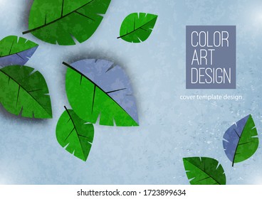 Abstract background with leaves and space for text. Advertising poster, flyer, cover or web banner. Template for design sale, discounts. Vector illustration