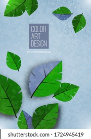 Abstrakter Hintergrund mit Blättern und Platz für Text. Werbeplakat, Flyer, Cover oder Web-Banner. Vorlage für den Verkauf von Design, Rabatte. Vektor-Abbildung