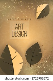Abstract background with leaves and space for text. Advertising poster, flyer, cover or web banner. Template for design sale, discounts. Vector illustration