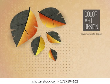 Abstract background with leaves and space for text. Advertising poster, flyer, cover or web banner. Template for design sale, discounts. Vector illustration