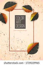 Abstract background with leaves and space for text. Advertising poster, flyer, cover or web banner. Template for design sale, discounts. Vector illustration