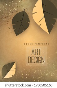 Abstract background with leaves and space for text. Advertising poster, flyer, cover or web banner. Template for design sale, discounts. Vector illustration