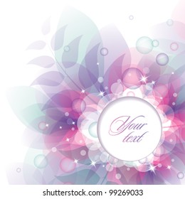 abstract background with leaves and stars, vector illustration