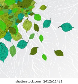 Fondo abstracto con hojas. Ilustración vectorial para su diseño. Eps 10
