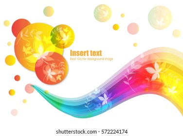 Abstract background with leaves and wave that can be input text
