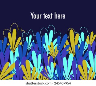 Abstract background with leaves for your design. Vector underwater clip art. 