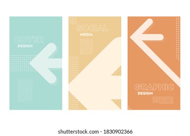 Abstract Background of Left Arrows for Cover, Banner, Social Media, and other. Vector Illustration.