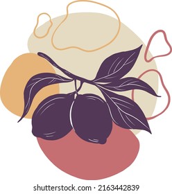 Abstract background with lemon outline. Vector illustration