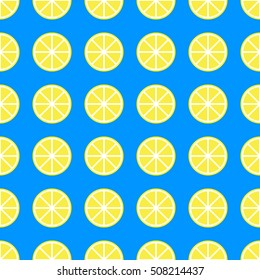 Abstract background with Lemon in simple style. Vector seamless pattern of fruit. Hipster filling. The color image. The composition of the lobules. Multipurpose background. Beautiful prints. Vitamin C