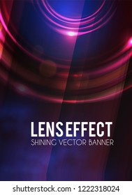 Abstract Background with Lens Flare Effect. Poster Template. Vector illustration