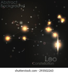 Abstract background with Leo constellation