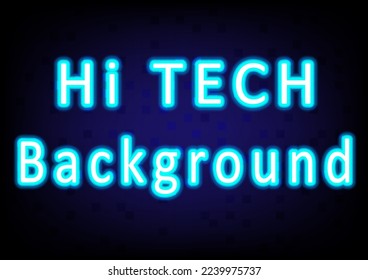 Resumen Vector de letras de fondo en capas de azul neón brillante con una rejilla en la parte posterior.