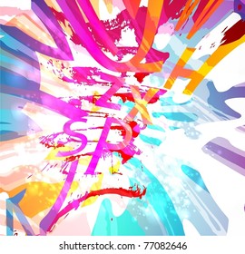 Abstract background with letters.