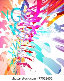 Abstract background with letters.