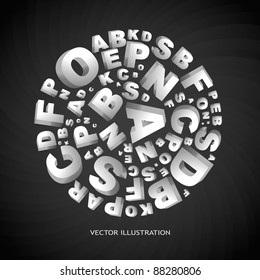 Abstract background with letters