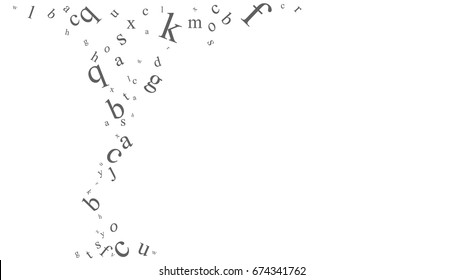 Abstract background with letters. Promotion of reading, publishing and copyright. Alphabet borders.