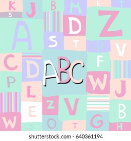 Abstract background with letters. Vector Illustration