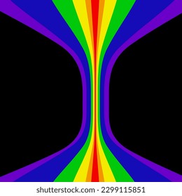 Abstract Background with LGBT Rainbow Lines on Dark Background. Vector Banner Background for Pride Month.