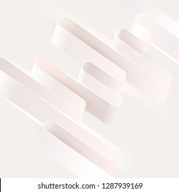 Antecedentes abstractos. Cinta 3D ligera sobre fondo blanco