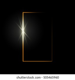 Abstract background with light behind the door, vector illustration