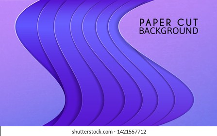 abstract background with and a light blue color overlay layers. And there is a wave pattern, colorful and beautiful. And the design is a work of origami, or paper cut. and illustration or backdrop.
