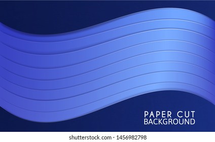 abstract background with and a light blue color overlay layers. And there is a wave pattern, colorful and beautiful. And the design is a work of origami, or paper cut. and is used as an backdrop.
