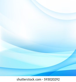 Abstract background light blue curve and wave element vector illustration